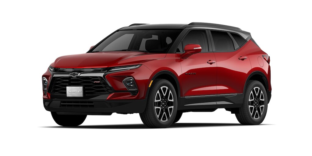 Chevrolet Blazer 2024, camioneta mediana en color rojo radiante