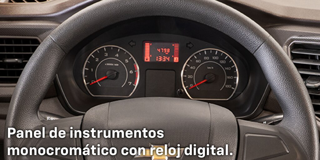  Furgoneta de carga Chevrolet Tornado Van 2025 con panel de instrumentos monocromático con reloj digital e iluminación